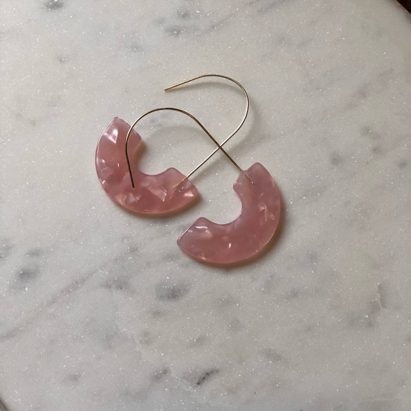 Jewelry - BaubleBar Style Petal Pink Resin Drop Earrings